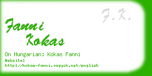 fanni kokas business card